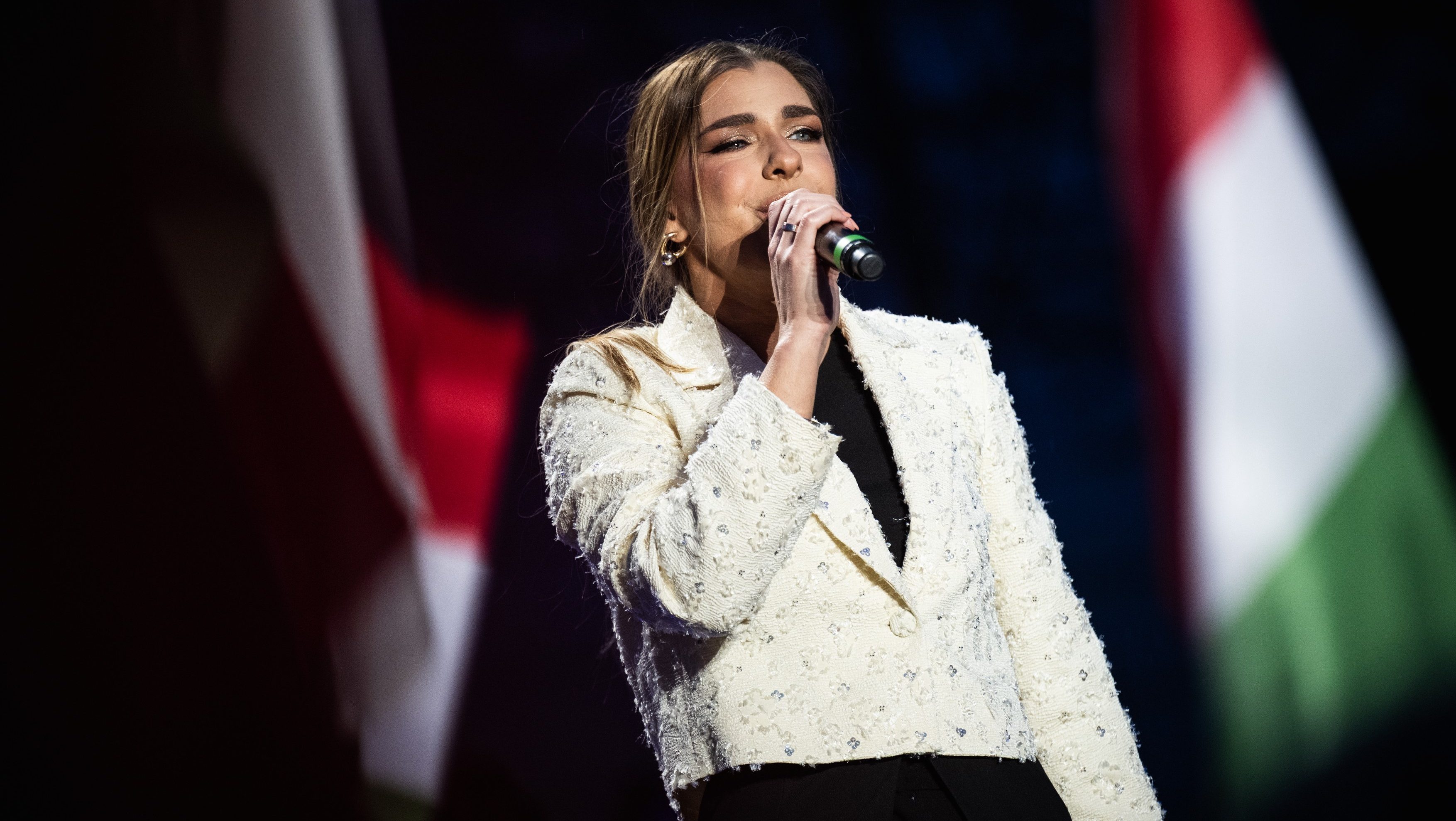 Dér Heni a Fidesz országjárásán Győrben 2026. március 27-én.