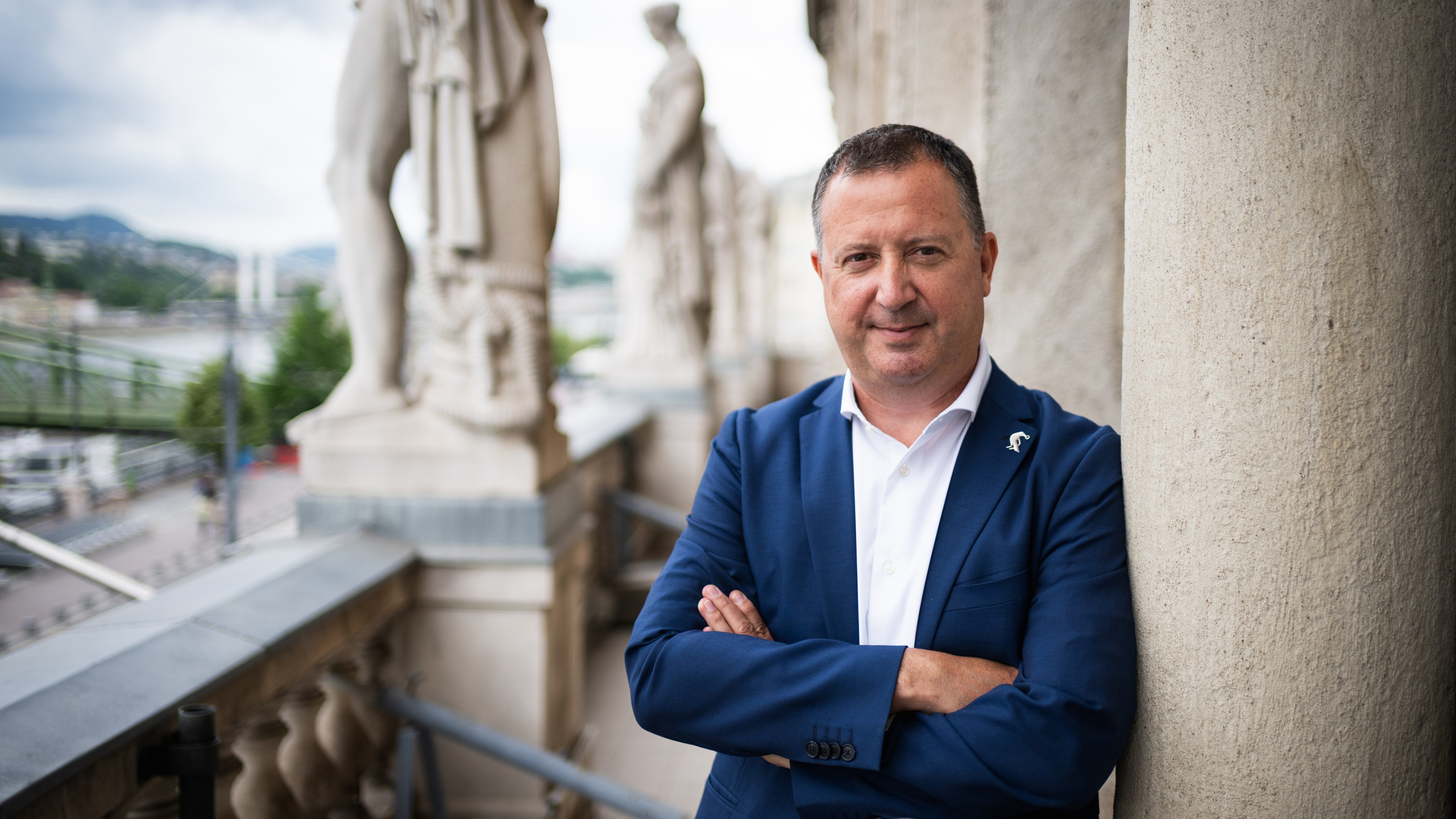 Bruno van Pottelsberghe-gel, a Budapesti Corvinus Egyetem rektorával készült interjú az egyetemen 2026. június 1-jén.