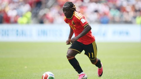 SEATTLE, WASHINGTON - JUNE 15: Jeremy Doku #11 of Belgium controls the ball during the FIFA World Cup 2026 Group G match between Belgium and Egypt at Seattle Stadium on June 15, 2026 in Seattle, Washington. Alex Grimm/Getty Images/AFP
