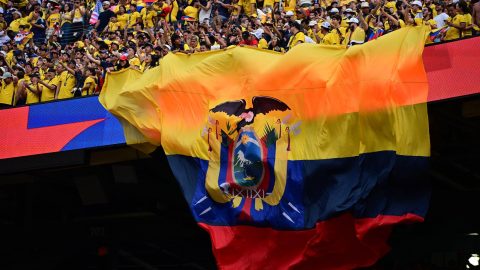 Fans of Ecuador, during a match between Ecuador and Germany , valid of the third round of Group E of the 2026 FIFA World Cup took place at the New York/New Jersey Stadium, in New Jersey, USA, on Thuesday afternoon, the 25th.