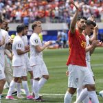 Az iráni válogatott tagjai Belgium ellen.