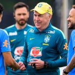 Neymar a brazilok edzésén.