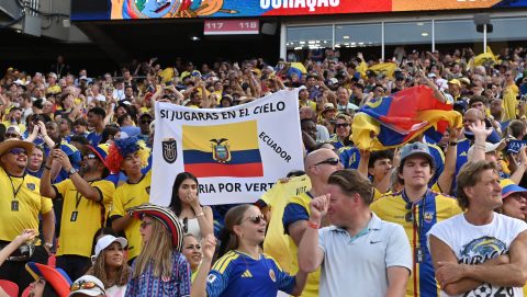 Ecuador szurkolói a Curacao elleni meccsen.