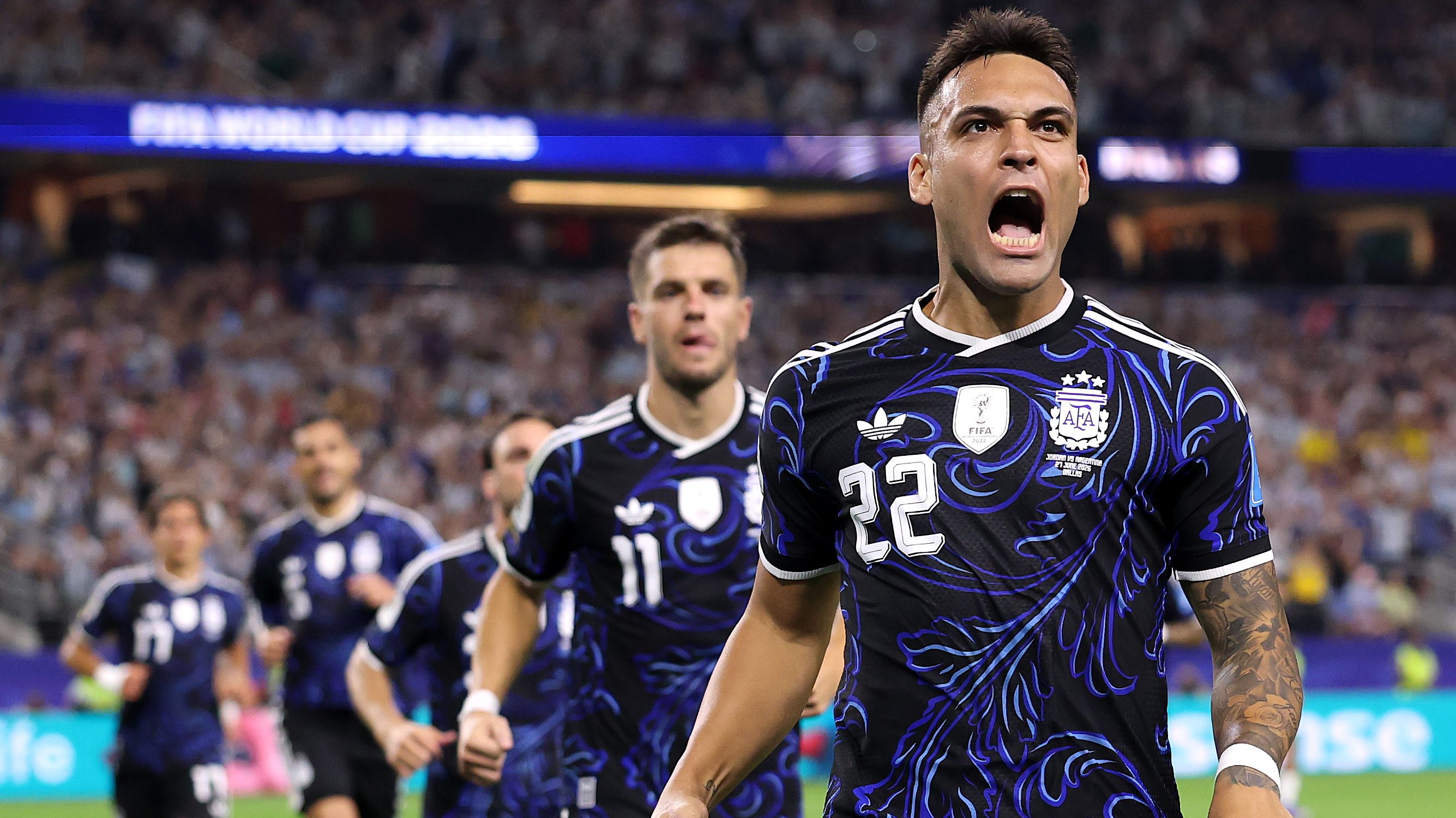 Lautaro Martínez gólöröme Jordánia ellen a világbajnokságon.