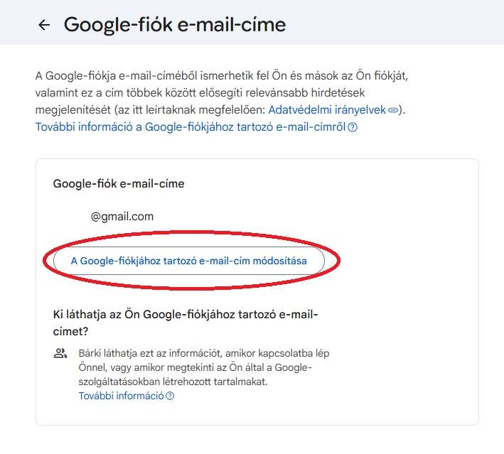 gmail email cim amegváltoztatás hogyan útmutató