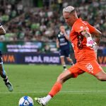 Gróf Dávid az FTC kapusa a labdarúgó Fizz Liga 4. fordulójában játszott Ferencvárosi TC - Puskás Akadémia FC mérkőzésen a Groupama Arénában 2025. augusztus 16-án.