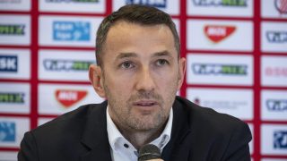 Ilyés Ferenc, az MKSZ elnöke a Magyar Kézilabda Szövetség (MKSZ) sajtótájékoztatóján.
