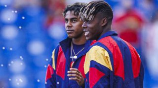A CORUNA, SPAIN - JUNE 4: Lamine Yamal and Nico Williams of Spain are seen ahead of the friendly match between the Spain and Iraq at the Riazor Stadium in A Coruna, Spain on June 4, 2026. Pablo Garcia Sacristan / Anadolu