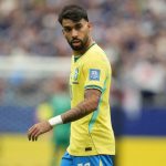 Lucas Paqueta (Brazil) looks on during Round of 32 FIFA World Cup 2026, Brazil and Japan, Houston Stadium, Texas, USA on June 29 2026. (Photo by Ulrik Pedersen/NurPhoto)