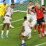 SANTA CLARA, CALIFORNIA - JUNE 16: Yazan Alarab #5 of Jordan scores an own goal, the second goal for Austria during the FIFA World Cup 2026 Group J match between Austria and Jordan at San Francisco Bay Area Stadium on June 16, 2026 in Santa Clara, California. Dean Mouhtaropoulos/Getty Images/AFP