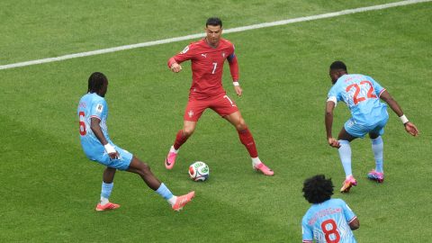 Cristiano Ronaldo a kongóiak elleni mérkőzésen.