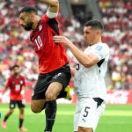 VANCOUVER, CANADA - JUNE 21: Mohamed Salah (10) of Egypt in action against Michael Boxall (5) of New Zealand during the 2026 FIFA World Cup Group G match between New Zealand and Egypt at BC Place Stadium in Vancouver, Canada, on June 21, 2026. Ercin Erturk / Anadolu
