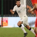 New Zealand's Tim Payne controls the ball during the football match between New Zealand and China at Mt Smart Stadium in Auckland on March 23, 2023.