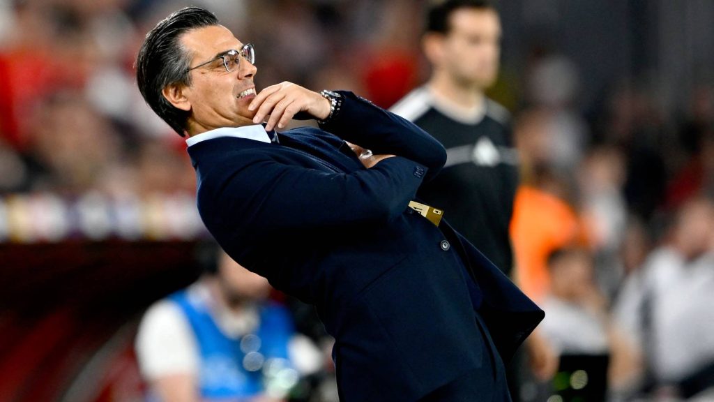 Turkey’s Italian head coach Vincenzo Montella looks on during the international friendly football match between Turkey and North Macedonia at the Chobani stadium in Istanbul on June 1, 2026, ahead of the 2026 FIFA World Cup.