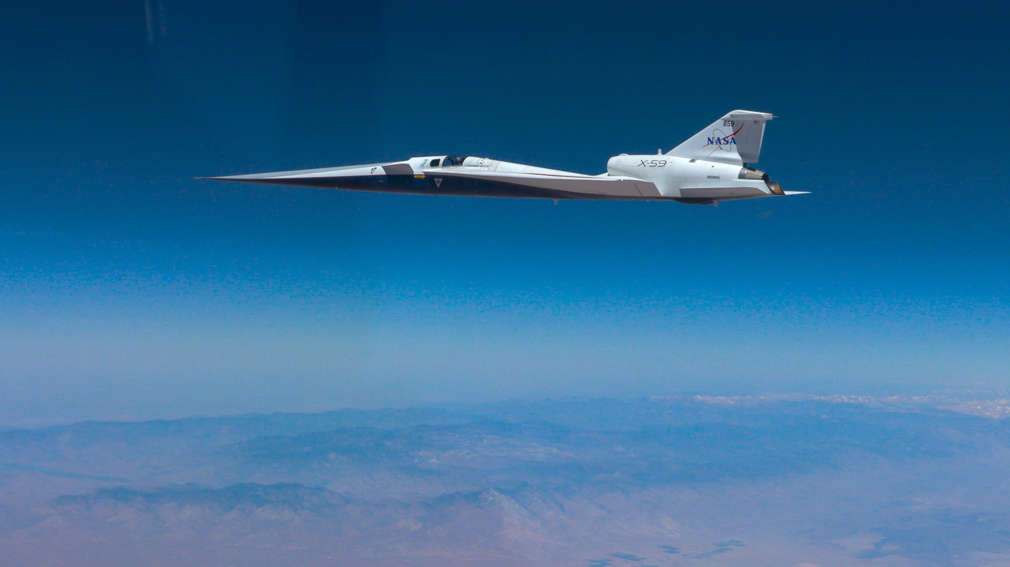 A NASA X-59 kísérleti repülőgépe.