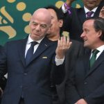 Gianni Infantino a Mexikó-Anglia vb-mérkőzésen.