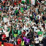 Algeria’s fans cheer on their team during the 2026 World Cup round of 32 football match between Switzerland and Algeria at the BC Place Vancouver Stadium in Vancouver on July 2, 2026.