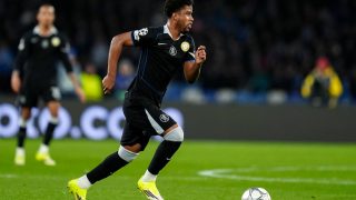 Andrey Santos of Chelsea FC in action during the UEFA Champions League 2025/26 League Phase MD8 match between SSC Napoli and Chelsea FC at Stadio Diego Armando Maradona on January 28, 2026 in Naples, Italy. (Photo by Giuseppe Maffia/NurPhoto)