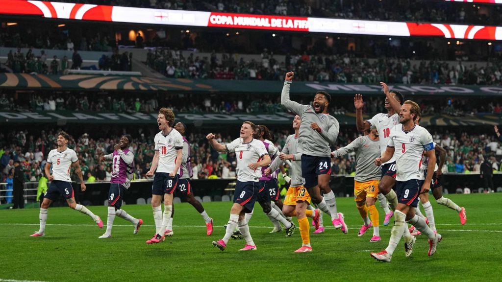 England team (England) during Round of 16 FIFA World Cup 2026, Mexico and England, Azteca Stadium, Mexico, Mexico on July 05 2026. (Photo by Ulrik Pedersen/NurPhoto)
