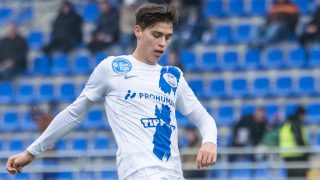 Átrok István Zalán, az MTK játékosa a labdarúgó Fizz Liga 18. fordulójában játszott Zalaegerszegi TE FC - MTK Budapest mérkőzésen a zalaegerszegi ZTE Arénában 2025. december 20-án.
