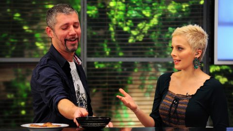 Sági Szilárd és Tatár Csilla a TV2 Mokka című műsorában 2011. december 2-án.