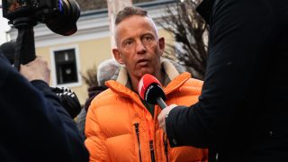 Schóbert Norbi a Fidesz országjárásának szentendrei állomásán 2026. március 20-án.