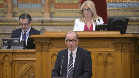 Budapest, 2026. július 28. Hegedűs Csaba egészségügyi miniszter napirend előtt felszólal az Országgyűlés rendkívüli ülésén 2026. július 28-án. MTI/Szigetváry Zsolt