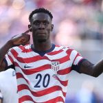 SANTA CLARA, CALIFORNIA - JULY 01: Folarin Balogun #20 of the United States celebrates scoring his team's first goal during the FIFA World Cup 2026 Round of 32 match between USA and Bosnia and Herzegovina at San Francisco Bay Area Stadium on July 01, 2026 in Santa Clara, California. Jamie Squire/Getty Images/AFP