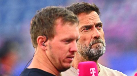 Julian Nagelsmann és Jürgen Klopp a Paraguay elleni meccsen.
