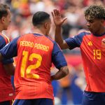 Mikel Oyarzabal, Pedro Porro és Lamine Yamal.