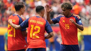 Mikel Oyarzabal, Pedro Porro és Lamine Yamal.