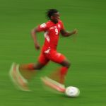VANCOUVER, BRITISH COLUMBIA - JULY 02: Johan Manzambi #9 of Switzerland controls the ball during the FIFA World Cup 2026 Round of 32 match between Switzerland and Algeria at BC Place Vancouver on July 02, 2026 in Vancouver, British Columbia. Fran Santiago/Getty Images/AFP