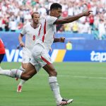MIAMI GARDENS, FLORIDA - JULY 11: Jude Bellingham #10 of England celebrates scoring his team's first goal during the FIFA World Cup 2026 Quarter Final match between Norway and England at Miami Stadium on July 11, 2026 in Miami Gardens, Florida. (Photo by Buda Mendes/Getty Images)