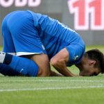 Kerezsi Zalán, az MTK játékosának gólöröme a labdarúgó OTP Bank Liga 1. fordulójában játszott MTK Budapest - Zalaegerszegi TE FC mérkőzésen az Új Hidegkuti Nándor Stadionban 2026. július 27-én.
