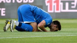 Kerezsi Zalán, az MTK játékosának gólöröme a labdarúgó OTP Bank Liga 1. fordulójában játszott MTK Budapest - Zalaegerszegi TE FC mérkőzésen az Új Hidegkuti Nándor Stadionban 2026. július 27-én.