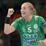 Linn Blohm, a Győri ETO játékosa a női kézilabda Bajnokok Ligája csoportkörének 4. fordulójában játszott Győri Audi ETO KC - Gloria Bistrita-Nasaud mérkőzésen.
