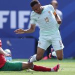 FOXBOROUGH, MASSACHUSETTS - JULY 09: Kylian Mbappe #10 of France is fouled in the penalty box by Noussair Mazraoui #3 of Morocco resulting in a penalty kick to France during the FIFA World Cup 2026 Quarter Final match between France and Morocco at Boston Stadium on July 09, 2026 in Foxborough, Massachusetts. Kevin C. Cox/Getty Images/AFP