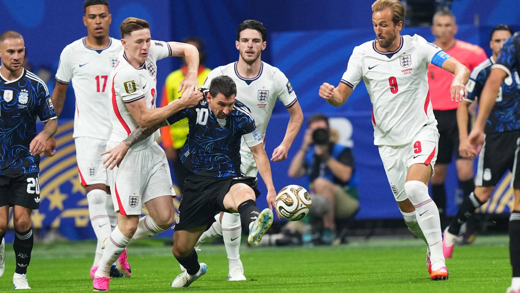 ATLANTA, USA - JULY 15: Lionel Messi (10) of Argentina in action against Elliot Anderson (8) of England during the 2026 FIFA World Cup semi-final match between England and Argentina at Mercedes-Benz Stadium (Atlanta Stadium) in Atlanta, Georgia, United States on July 15, 2026. Evrim Aydin / Anadolu