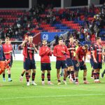 A Nyíregyháza játékosai a labdarúgó OTP Bank Liga 1. fordulójában játszott Nyíregyháza Spartacus FC - Újpest FC mérkőzés végén.