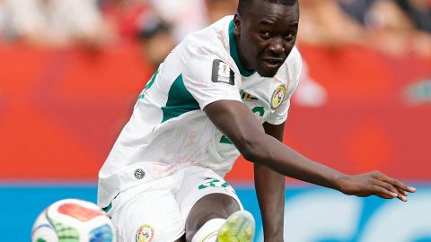 TORONTO, ONTARIO - JUNE 26: Pape Gueye #26 of Senegal scores his team's third goal during the FIFA World Cup 2026 Group I match between Senegal and Iraq at Toronto Stadium on June 26, 2026 in Toronto, Ontario. Michael Reaves/Getty Images/AFP