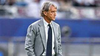 Roberto Mancini, head coach of Al Sadd SC, reacts during the Amir Cup 2026 Final match between Al Sadd SC and Al Gharafa SC at Khalifa International Stadium in Doha, Qatar, on May 9, 2026. (Photo by Noushad Thekkayil/NurPhoto)