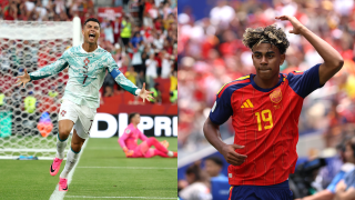 Cristiano Ronaldo és Lamine Yamal