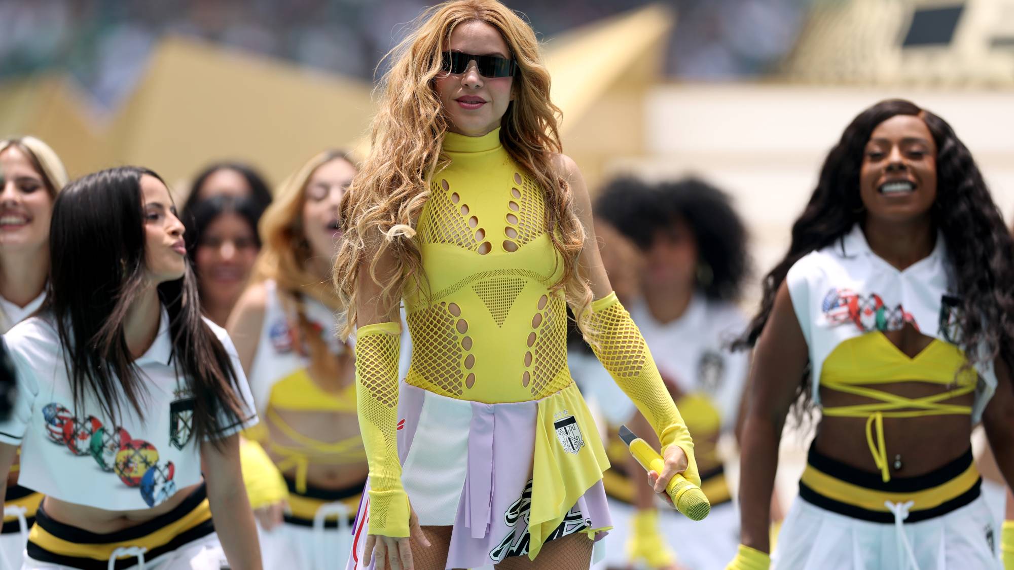 MEXICO CITY, MEXICO - JUNE 11: Shakira performs during the Opening Ceremony before the FIFA World Cup 2026 Group A match between Mexico and South Africa at Mexico City Stadium on June 11, 2026 in Mexico City, Mexico. (Photo by Ryan Pierse - FIFA/FIFA via Getty Images)