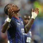 Cape Verde's defender #13 Sidney Lopes Cabral celebrates scoring his team's second goal during the 2026 World Cup round of 32 football match between Argentina and Cape Verde at the Miami Stadium in Miami Gardens on July 3, 2026.