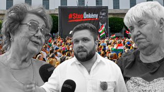 Tüntetők nyilatkoznak a Fidesz által szervezett demonstráción