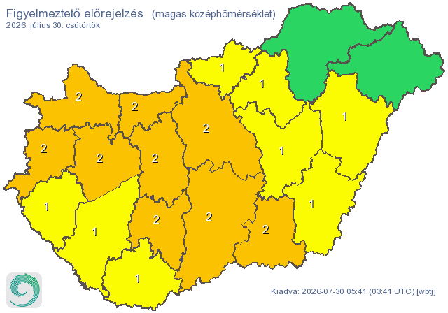 Életbe lépett a harmadfokú hőségriasztás, kilenc megyére adtak ki riasztást 1