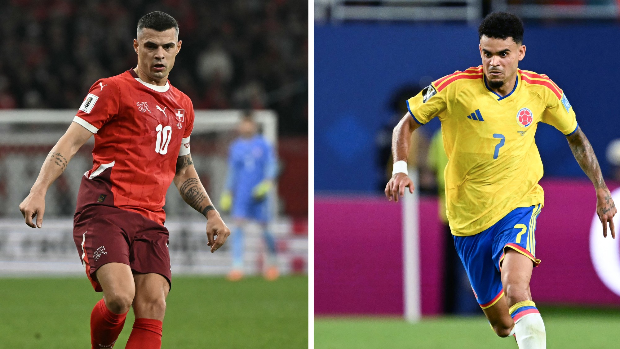 Granit Xhaka és Luis Díaz.