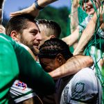 A Zalgiris játékosainak öröme a meccs végén.