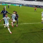 MIAMI GARDENS, FLORIDA - JULY 03: (EDITOR'S NOTE: Image was captured using a remote camera inside of the goal.) Emiliano Martinez #23 of Argentina concedes a second goal to Sidny Lopes Cabral #13 of Cabo Verde during the FIFA World Cup 2026 Round of 32 match between Argentina and Cabo Verde at Miami Stadium on July 03, 2026 in Miami Gardens, Florida. Robert Cianflone/Getty Images/AFP