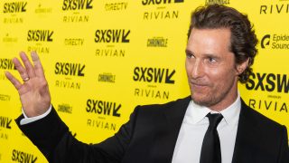 (FILES) US actor Matthew McConaughey attends the "The Rivals of Amziah King" world premiere during the 2025 SXSW Conference and Festival at Paramount Theatre in Austin, Texas on March 10, 2025. McConaughey had plenty of reasons to select "The Rivals of Amziah King," a honey-themed thriller set in the American Southwest, for his return to the big screen after more than five years away. "The joy, the soul, the humor, the music, the poetry, the mythology, original time, place and space," the Oscar-winning actor told AFP on August 11, 2026 when asked why he had chosen the indie film for his comeback. (Photo by SUZANNE CORDEIRO / AFP)